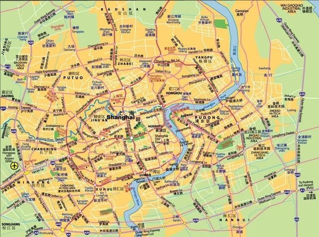 Karte der Flughäfen in Shanghai