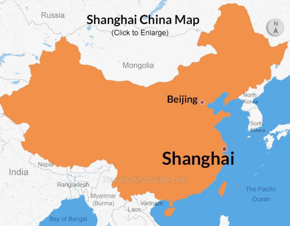 Shanghai auf China-Karte