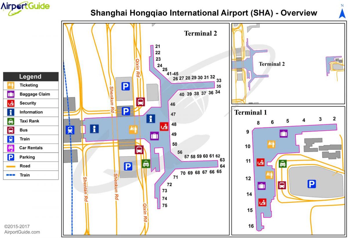 Karte des Flughafenterminals Shanghai