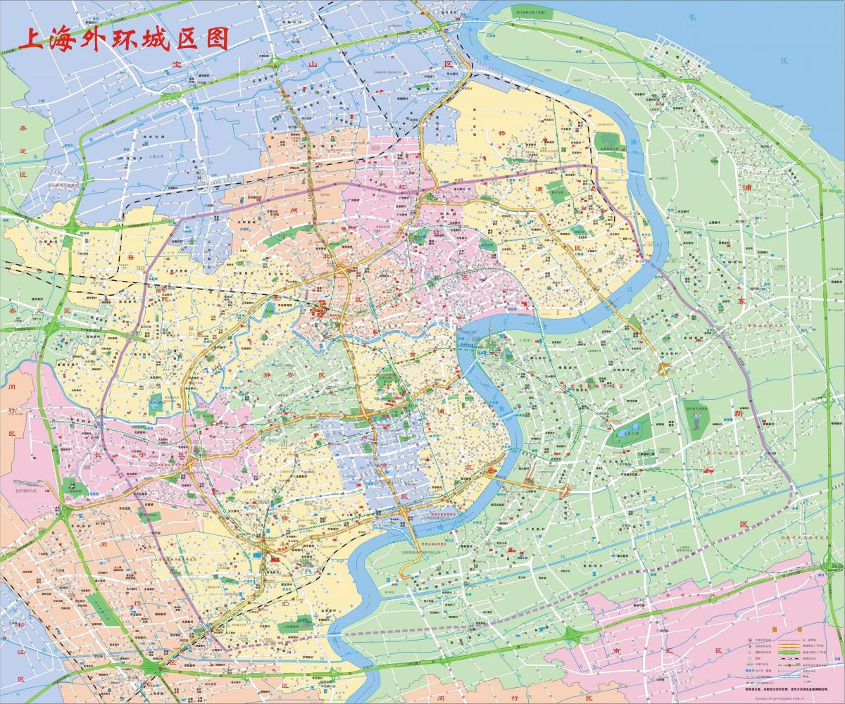 Karte der Stadtviertel von Shanghai